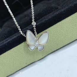 Luxury Pendant Necklaces Jewellery for Women Butterfly Designer Womens Gold Chain Necklace Blue Diamonds White Shell Party Gifts Dropshipping YMN109