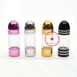 Mini Colourful Smoking Bullet Cartridge Acrylic Aluminium Herb Tobacco Cigarette Holder Stash Case Portable Pill Seal Storage Bottle Snuff Pocket Container