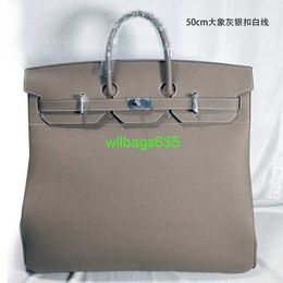 Handmade Bags Genuine Leather Handbags Leather Travel Bags Bk50 Totes Bags Large Bag Large Capacity Bag Domineering Mens have logo HBPP3U