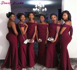 Charming Purple Long Mermaid Bridesmaid Dress African Girls Bridal Party Dresses Maid of Honour Gowns Prom Dresses Custom Made9540264