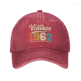 Ball Caps Personalised Cotton Vintage 1962 60 Years Old Original Part Baseball Cap For Men Women Breathable Dad Hat Streetwear