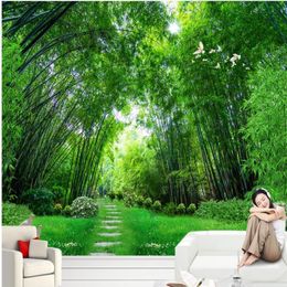 3D bamboo sea forest background wall murals mural 3d wallpaper 3d wall papers for tv backdrop2789