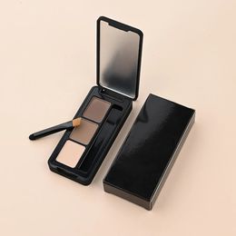 Private Label 3-color Eyebrow Powder Kit Custom Bulk Waterproof Long-lasting Light Brown Dark Brown Gray with Brush Brow Makeup 240301