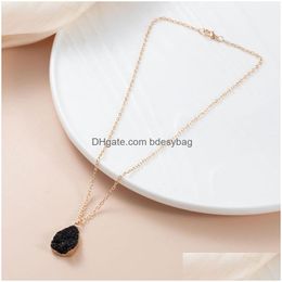 Pendant Necklaces Handmade Gold Plated Irregar Resin Jewelry With Chain For Women Men Lover Fashion Accessories Drop Delivery Pendants Dhiyr
