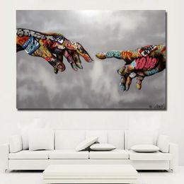 Graffiti Living Colourful Prints For Street Hands Painting Selflessly Art Classic Room Art Abstract Pictures Posters Wall jllxI yum179o