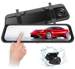 10 inches touch screen stream mirror dash cam car DVR recorder 1080P FHD front camera 170° rear 140° wide view angle night vision6104331