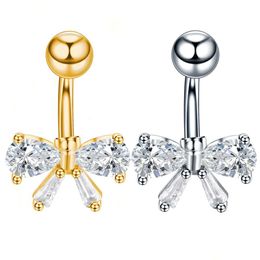 Navel & Bell Button Rings New Stainless Steel Navel Piercings Zircon Belly Button Rings Piercing Body Jewellery Drop Delivery Jewellery B Dhw6J