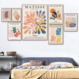 Paintings Matisse Colourful Leaf Abstract Girl Curve Wall Art Canvas Painting Nordic Posters And Prints Pictures For Living Room De350A