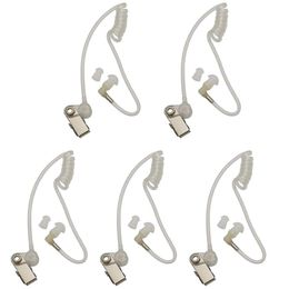 5pcs Flexible Spring Replacement Walkie Talkie Earphone Earpiece Coil Acoustic Air Tube for Two-way Radio Headsets (white)