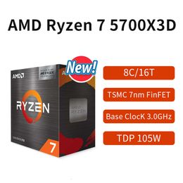 New AMD procesador Ryzen 7 5700X3D R7 5700X3D Box CPU Desktop Gamer Processor 3.0GHz 8-Core 16-Thread 105W Socket AM4