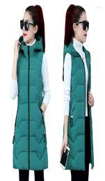 Women039s Vests Waistcoat Female Sleeveless Long Vest Jacket Slim Fit Warm Puffer Coat Autumn Winter Cotton Coats Thick Women L9219925