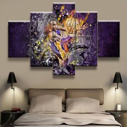 wall painting Canvas Print Basketball player 5 Pieces Pictures Modern Wall Art Painting Home Decorative Modular228J