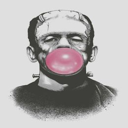 Frankenstein Blowing a Big Pink Bubble Gum Bubble Paintings Art Film Print Silk Poster Home Wall Decor 60x90cm274w