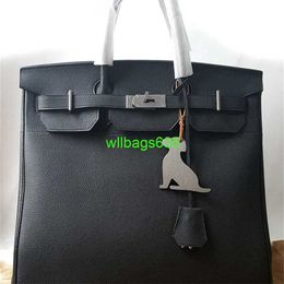 Handmade Bags Genuine Leather Handbags Bk40 High Capacity Handbags 40cm Full Leather Canvas Mens and Womens Universal Handbag Large Capacit have logo HBMKXD