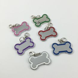 30 pcs lot Creative cute Stainless Steel Bone Shaped DIY Dog Pendants Card Tags For Personalised Collars Pet Accessories3203