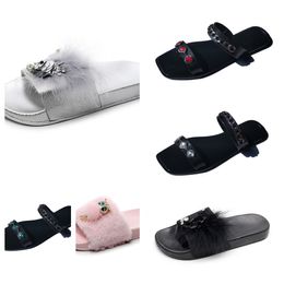 Designer slipper women men summer sandal fashions canvan Flat Mule Platform High Heel Sandal platform slider Shoes GAI black