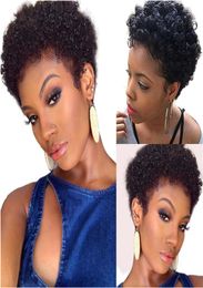 Human Hair Wigs For Black Women Peruvian Afro Kinky Curly Lace Front Wig With Machine made3920957