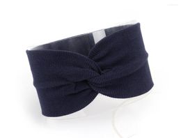 Hair Accessories Autumn And Winter Pure Colour Cotton Elastic Headband For Children With Baby Headwear Cross