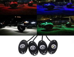 4Pcs 9W LED Rock Light Flood RED BLUE GREEN WHITE LED Light 12V 24V 4x4 Under Body Trail Rig Light SUV ATV Boat5067819