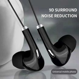 Cell Phone Earphones 3.5mm wired earphones sports HiFi low-frequency gaming with microphone hands-free callingH240311