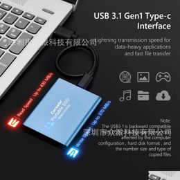 External Hard Drives High Speed 2Tb Portable Ssd 1Tb Flash Drive Type-C Usb3.1 Storage Hd Disc For Laptop Pc 500Gb Hdd Drop Delivery C Otexl