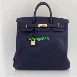 Handmade Bags Genuine Leather Handbags Bk40 Totes Bags Black Collection Bag 40cm Full Hand Stitched Leather Hac Bag have logo HBMKDZ