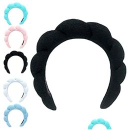 Headbands Mimi And Co Spa Headband For Women Sponge Washing Face Makeup Skincare Puffy Terry Towel Cloth Fabric Head Band Drop Delive Dhfby