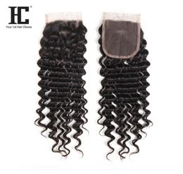 C Brazilian Virgin Human Hair 4x4 Lace Closure Middle Straight Hair Body Wave Deep Water Wave Brazilian Deep Wave Curly Virgin Fre5722286