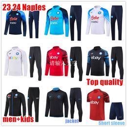 23 24 pre-match training suit Napoli Tracksuits Soccer Jersey Football Kit men and kids Jacket Ssc Naples D10s Hommes Wear Formation Tuta Chandal futbol Sweatshirt