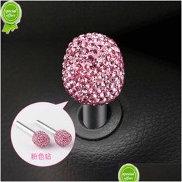 Interior Decorations New 2Pcs Luxury Car Door Pin Lock Knob Lift Ers Decor Ornament Bling Gadget Glitter Accessories For Drop Delivery Dhsgd