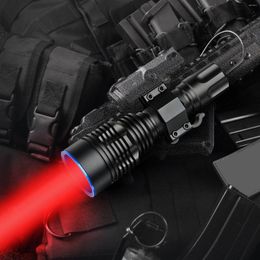 Flashlights Torches ANEKIM UC20 Pro Super Bright Red Hunting Light Flashlight 1000m Powerful Rechargeable Predator Chargeable Zoom