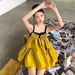 Work Dresses Sweet Slip Dress Women's Summer French Puffy Doll A Word Show Thin Shorts Pant Two-piece Suit