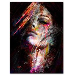 Abstract Graffiti Art Wall Paintings Print on Canvas Pop Art Canvas Prints Modern Girls for Living Room Wall Decor196l