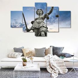 5 Panels Goddess of Justice Prints Canvas Painting Poster Wall Art Pictures 5 Panels For Living Room Frame275j