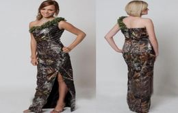 Camo Bridesmaid Dresses One Shoulder Beach Split Evening Dresses Plus Size Maid Of Honor Party Gowns1034687