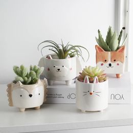 Ceramic flower pot Cartoon Animal plant macetas balcony decorations vaso suculenta planter vertical garden pots cute flowerpot 240309