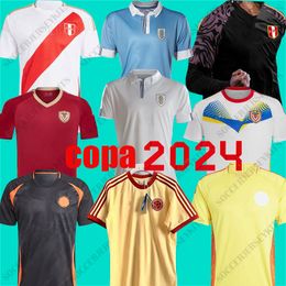 Peru Soccer Colombia Shirts Venezuela Retro Jerseys Copa 2024 25 Uniform Copa America Men Kids Sets Kits Uruguay Football Jersey Chile Tops