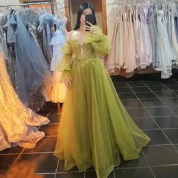 Party Dresses Gorgeous Teal Green A Line Tulle Prom Evening For Wedding Off The Shoulder Gowns Saudi Arabia Vestidos De Festa