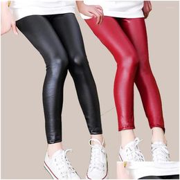 Trousers Autumn Winter Leggings For Girls Thick Warm Cotton Pants Kids Clothes Veet Fake Children Clothing Drop Delivery Baby Maternit Ot3Zb