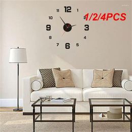 Wall Clocks 1/2/4PCS Clock Modern Design Luminous Frameless Digital Stickers Silent Quartz Watch Home Decor