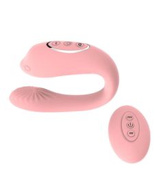 U Type Sucking Clitoris Vibrator 8 speed Wireless Remote Vibrator Gspot Stimulator USB Charge Vibrator Sex Toy for Couple Women Y3529924