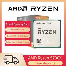 New AMD Ryzen 7 5700X R7 5700X CPU Processor 3.4 GHz 8-Core 16-Thread 7NM Socket AM4 Without Fan