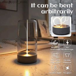 Lamps Shades Nordic Camping Light LED Cordless Table Lamp Magnetic Wick Bedside Retro Atmosphere Lamp Creative Desk Night Lights L240311