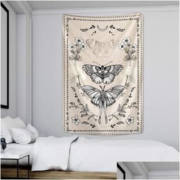 Tapestries Butterfly Tarot Tapestry Wall Hanging Witchcraft Bohemian Hippie Tapiz Dormitory Living Room Home Decor Tapestri Drop Deliv Otebh