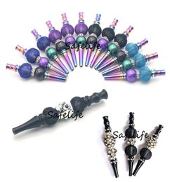Starball Dazzling colorful Rod Handmade metal Hookah Mouthpiece Skull Shape Mouth Tips alloy hookah jewelry mouthpiece blunt holde9453574