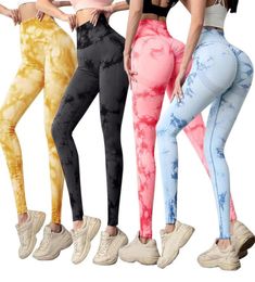 Women039s Leggings Seamless High Waist Tie Dye Printed Gym Sport Pants Women Sexy Workout Running Fitness Booty Scrunch Tights1400173