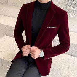 Men's Suits Men Suit Coat Turndown Collar Blazer Lapel One Button Top