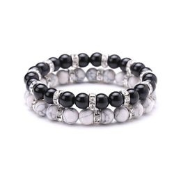 Beaded 8Mm Natural Stone Handmade Beaded Strands Crystal Charm Bracelets Elastic Jewellery For Women Men Lover Drop Delivery Jewellery Br Dhrfq