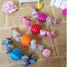 Pet Dog Rope Chew Toys Bone Ball Animal Shape Pets Playing Knot Toy Cotton Teeth Cleaning Toys for Small Pet Puppy GB245294K