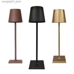 Lamps Shades Simple Wireless Table Lamps Bedside Lamp Restaurant Atmosphere Lighting for Restaurants Dimmable Outdoor Metallic Black L240311